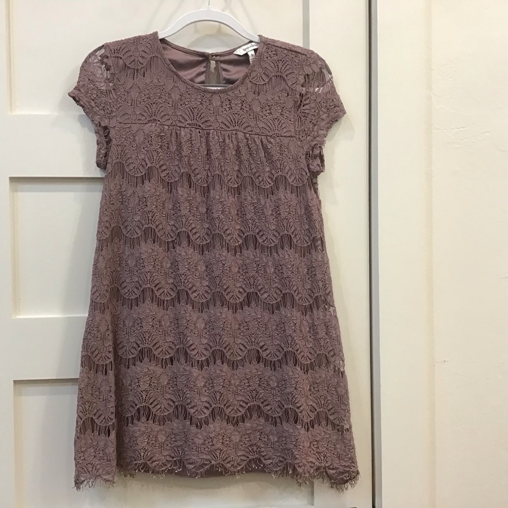 🌸 Speechless Lace Sheath Dress — Junior M — Mauve / Eggplant/Purple